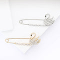 Plated Alloy Rhinestone Swan Brooch For Cardigan And Shawl view 1
