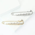 Alloy Rhinestone Swan Brooch Large Safety Pin Suit Accessory view 3
