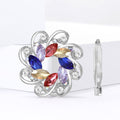 Alloy Rhinestone Flower Brooch Scarf Buckle For Multipurpose Accessories view 3