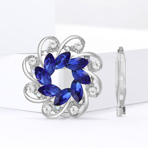 Alloy Rhinestone Flower Brooch Scarf Buckle For Multipurpose Accessories