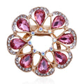 Alloy Rhinestone Glass Flower Brooch Pin Multipurpose Scarf Clasp view 1