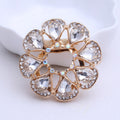 Alloy Rhinestone Glass Flower Brooch Pin Multipurpose Scarf Clasp view 6