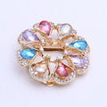 Alloy Rhinestone Glass Flower Brooch Pin Multipurpose Scarf Clasp view 2