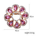 Alloy Rhinestone Glass Flower Brooch Pin Multipurpose Scarf Clasp view 5