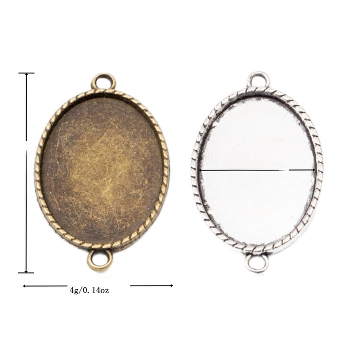18x25mm Zinc Alloy Oval Setting Charm Pendant No.034472 for DIY Necklace Bracelet Jewelry Making