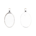 20x30mm Zinc Alloy Oval Bezel Charm Pendant for DIY Necklace Bracelet Jewelry Making view 2