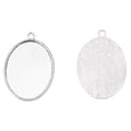 30x40mm Zinc Alloy Oval Bezel Tray Charm Pendant for DIY Necklace Bracelet Jewelry Making view 2