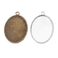 30x40mm Zinc Alloy Oval Bezel Tray Charm Pendant for DIY Necklace Bracelet Jewelry Making view 4