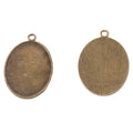 30x40mm Zinc Alloy Oval Bezel Tray Charm Pendant for DIY Necklace Bracelet Jewelry Making view 3