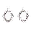 12x18mm Zinc Alloy Oval Bezel Setting Charm Pendant for DIY Necklace Bracelet Jewelry Making view 2