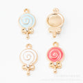 White Zinc Alloy Lollipop Charm Pendant for DIY Necklace Bracelet Jewelry Making view 2