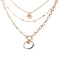 European Multi Layer Geometric Spliced Pearl Letter Necklace Trendy Collarbone Sweater Chain view 5