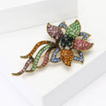 Alloy Rhinestone Bow Flower Brooch Pin For Sweaters And Coats view 2
