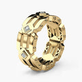 Modern Men's Wedding Band Copper Rose Gold And Gold Plated Creative Engagement Ring view 7
