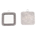 20mm Zinc Alloy Square Bezel Charm Pendant No.696587 for DIY Necklace Bracelet Jewelry Making view 3