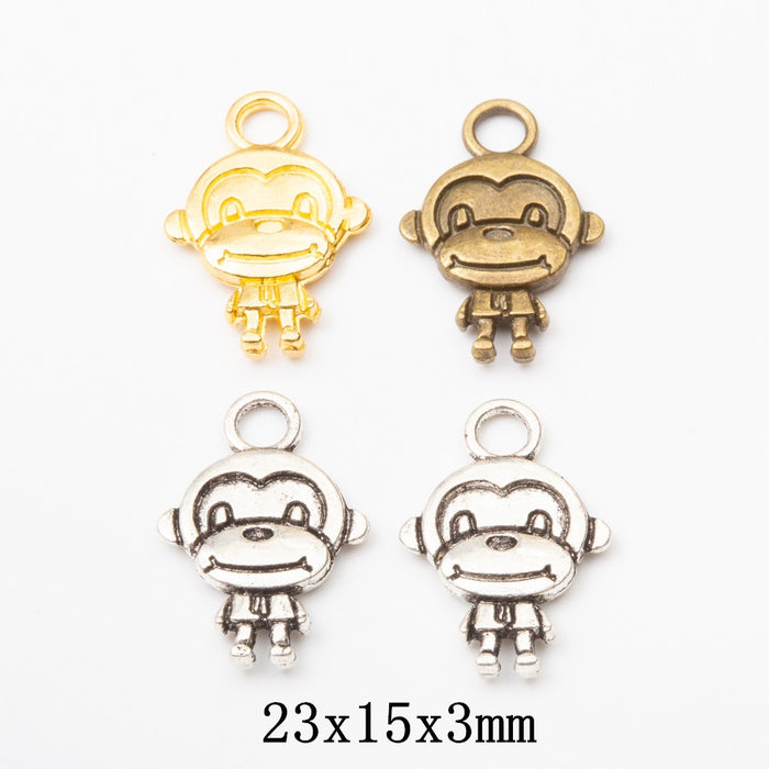 Zinc Alloy Monkey Charm Pendant No.576284 for DIY Necklace Bracelet Jewelry Making