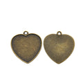 24mm Zinc Alloy Heart Charm Pendant for DIY Necklace Bracelet Jewelry Making view 3