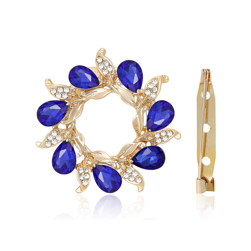 Alloy Rhinestone Floral Scarf Buckle Brooch For Multi Purpose Styling