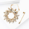 Alloy Rhinestone Floral Scarf Buckle Brooch For Multi Purpose Styling view 4