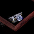 New Women Ring With Super Sparkling Curved Geometric Gold Zircon, 14K Two Tone Plated Jewelry view 2