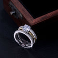 New Women Ring With Super Sparkling Curved Geometric Gold Zircon, 14K Two Tone Plated Jewelry view 4