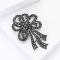 Gunmetal Alloy Rhinestone Flower Brooch Pin For Womens Apparel view 2