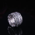 European Vintage Palace Lace Wide Ring With Micro Paved Zircon Stones For Women view 4