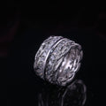 European Vintage Palace Lace Wide Ring With Micro Paved Zircon Stones For Women view 3
