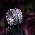 European Vintage Palace Lace Wide Ring With Micro Paved Zircon Stones For Women view 2