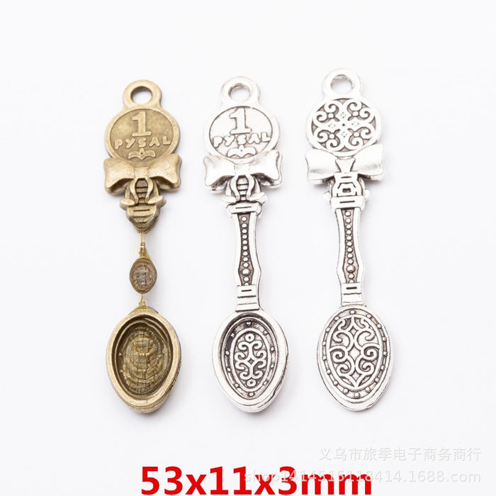 Zinc Alloy Spoon Charm Pendant for DIY Necklace Bracelet Jewelry Making