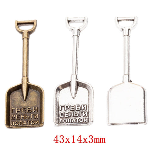 Zinc Alloy Shovel Charm Pendant No.524161 for DIY Necklace Bracelet Jewelry Making