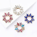 Rhinestone Alloy Round Scarf Buckle Brooch For Shawl Accessories view 3