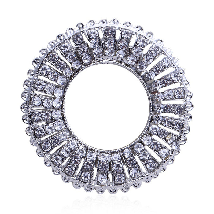 Alloy Rhinestone Floral Brooch Scarf Buckle For Multipurpose Styling