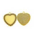 25mm Zinc Alloy Heart Bezel Charm Pendant for DIY Necklace Bracelet Jewelry Making view 2
