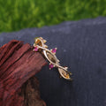 Sweet Korean Style Leaf Zircon Ring, Simple Branch Design Women's Index Finger Jewelry view 3
