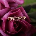 Sweet Korean Style Leaf Zircon Ring, Simple Branch Design Women's Index Finger Jewelry view 2