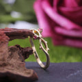 Sweet Korean Style Leaf Zircon Ring, Simple Branch Design Women's Index Finger Jewelry view 4