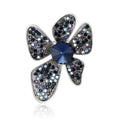 Vintage Alloy Rhinestone Flower Brooch For Elegant Women's Clothing view 5