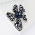 Vintage Alloy Rhinestone Flower Brooch For Elegant Women's Clothing view 3