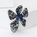 Vintage Alloy Rhinestone Flower Brooch For Elegant Women's Clothing view 2