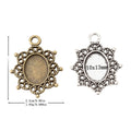 10x13mm Zinc Alloy Oval Bezel Charm Pendant for DIY Necklace Bracelet Jewelry Making view 1