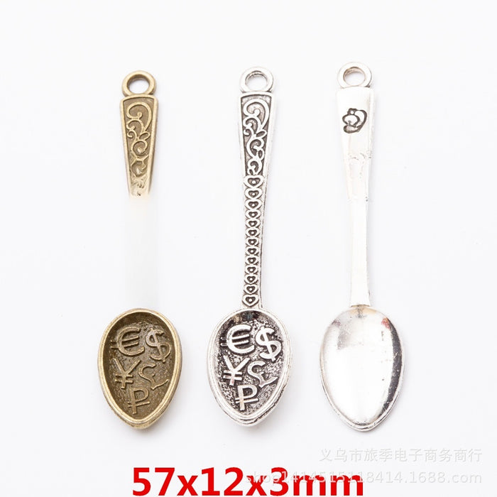 Zinc Alloy Spoon Charm Pendant No.425938 for DIY Necklace Bracelet Jewelry Making