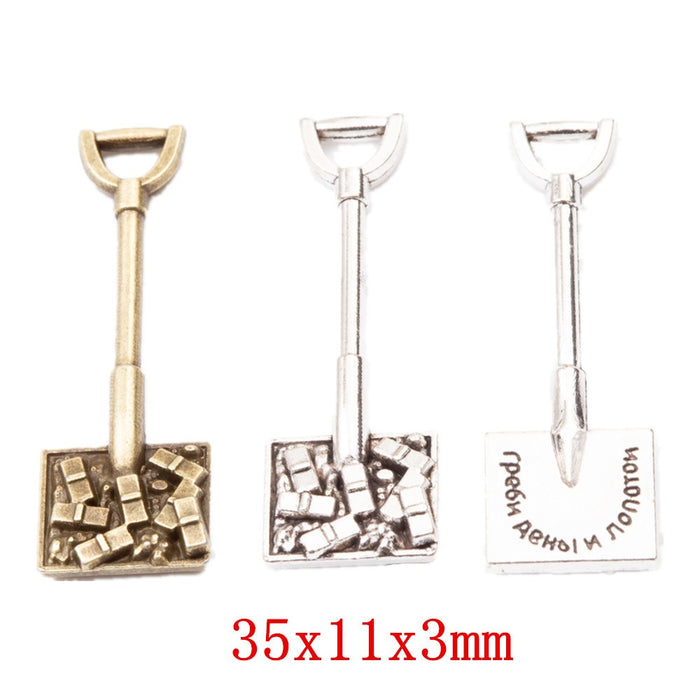 Zinc Alloy Shovel Charm Pendant No.425969 for DIY Necklace Bracelet Jewelry Making