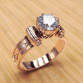 Creative Copper Rose Gold Plated Zircon Ring, Hot Selling Fashion Jewelry Accessory view 1