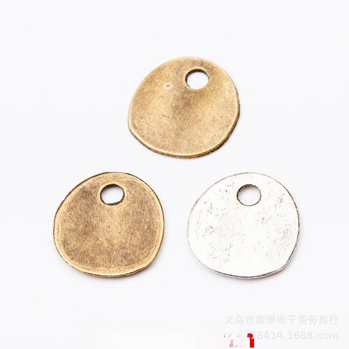 Zinc Alloy Round Tag Charm Pendant No.917439 for DIY Necklace Bracelet Jewelry Making
