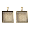 20mm Zinc Alloy Square Bezel Charm Pendant for DIY Necklace Bracelet Jewelry Making view 3