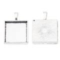 20mm Zinc Alloy Square Bezel Charm Pendant for DIY Necklace Bracelet Jewelry Making view 2