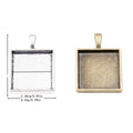 20mm Zinc Alloy Square Bezel Charm Pendant for DIY Necklace Bracelet Jewelry Making view 1