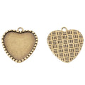 25mm Zinc Alloy Heart Charm Pendant for DIY Necklace Bracelet Jewelry Making view 2
