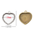 18mm Zinc Alloy Heart Setting Charm Pendant for DIY Necklace Bracelet Jewelry Making view 1